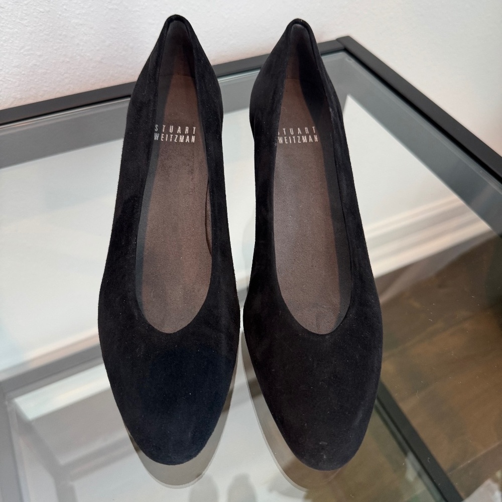 STUART WEITZMAN Women’s Black Suede Pump Heel Size 5.5